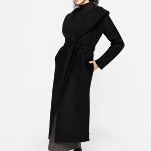 Disturbia Black Catacomb Belted Coat with Hood size 12